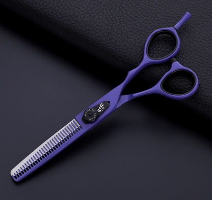 Professional Japan 440c 6 & 5.5 inch rainbow cut hair scissors set cutting shears thinning barber scissor hairdressing scissors