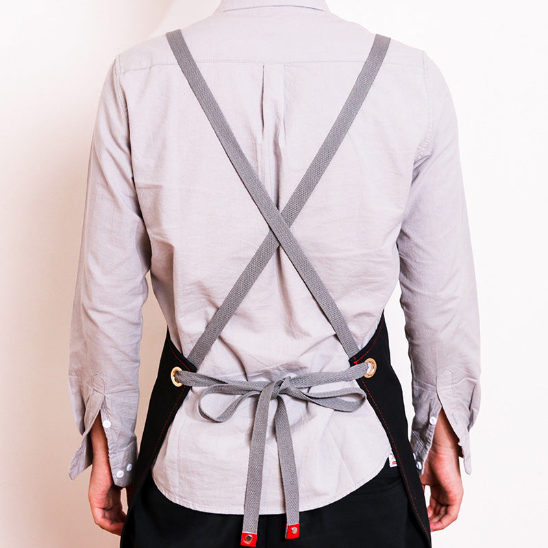 Apron Denim Canvas Cafe Barber Restaurant Unisex Workwear Custom Logo