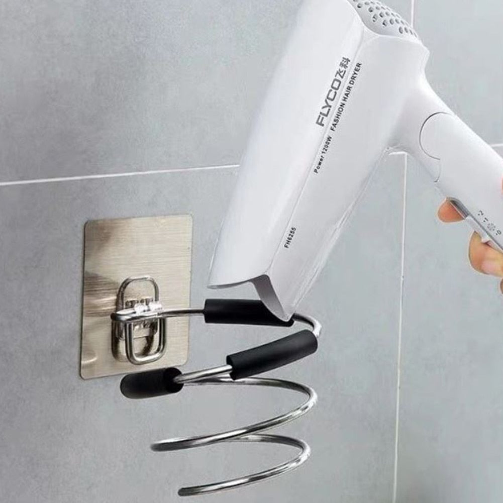 New Hair Dryer Holder Rack Barber Salon Styling Storage Straighteners Organizer Hairdryer Stainless Steel Stand Bracket
