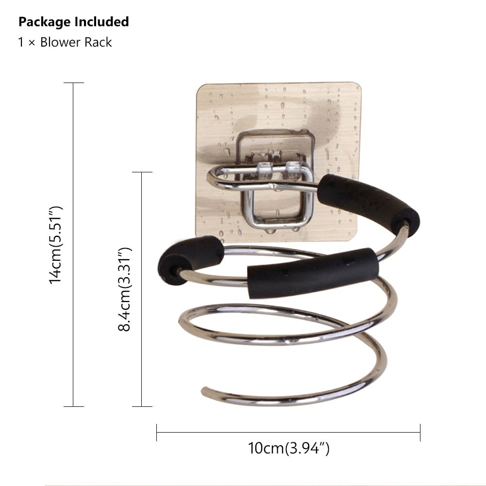 New Hair Dryer Holder Rack Barber Salon Styling Storage Straighteners Organizer Hairdryer Stainless Steel Stand Bracket
